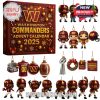 Washington Commanders 2025 Advent Calendar box and a complete set of 24 football themed hanging ornaments!
