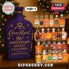 Purple Crown Royal Advent calendar with 24 miniature whiskey bottles.
