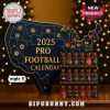 Football-themed Advent calendar with 24 whiskey bottles labeled by NFL teams.