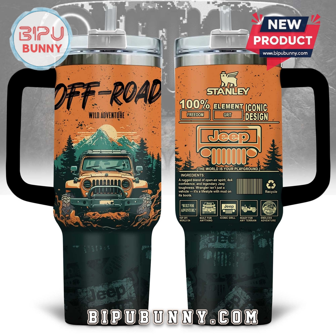 Wild Terrain Jeep Adventure Stanley Tumbler 40oz Wild Terrain Jeep Adventure Stanley Tumbler 40oz