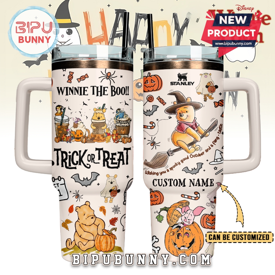 Winnie The Pooh x Halloween 2025 Stanley Tumbler 40oz Winnie The Pooh x Halloween 2025 Stanley Tumbler 40oz
