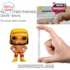 Image showing the approximate thickness of the WWE ornament at 3mm to 4mm with an example of the Hulk Hogan figure!