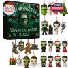 Frankenstein Advent Calendar 2025 with collectible spooky ornaments featuring Frankenstein, his bride, and other characters.