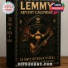 A closer look at the Lemmy-themed advent calendar, emphasizing its edgy and metallic artwork, perfect for rock music fans. The design reads “24 Days of Rock ’n’ Roll” and includes bold motifs like speakers, skulls, and burning flames!