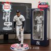 Jazz Chisholm Jr. figure mid-swing in Yankees outfit, with base, packaging, and a sculpting software screen in the backdrop!