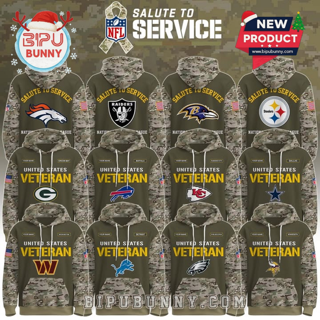 All Team NFL Salute To Service Hoodie 2025 All Team NFL Salute To Service Hoodie 2025