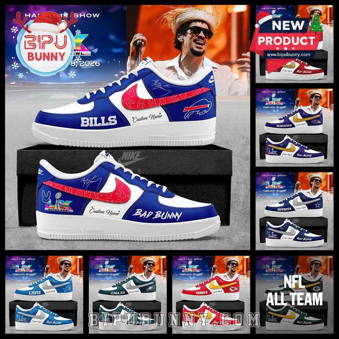 All Team NFL x Bad Bunny 2026 Super Bowl LX Air Force 1 All Team NFL x Bad Bunny 2026 Super Bowl LX Air Force 1