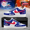 Alternate custom Nike Air Force 1 sneakers with Buffalo Bills logo and
