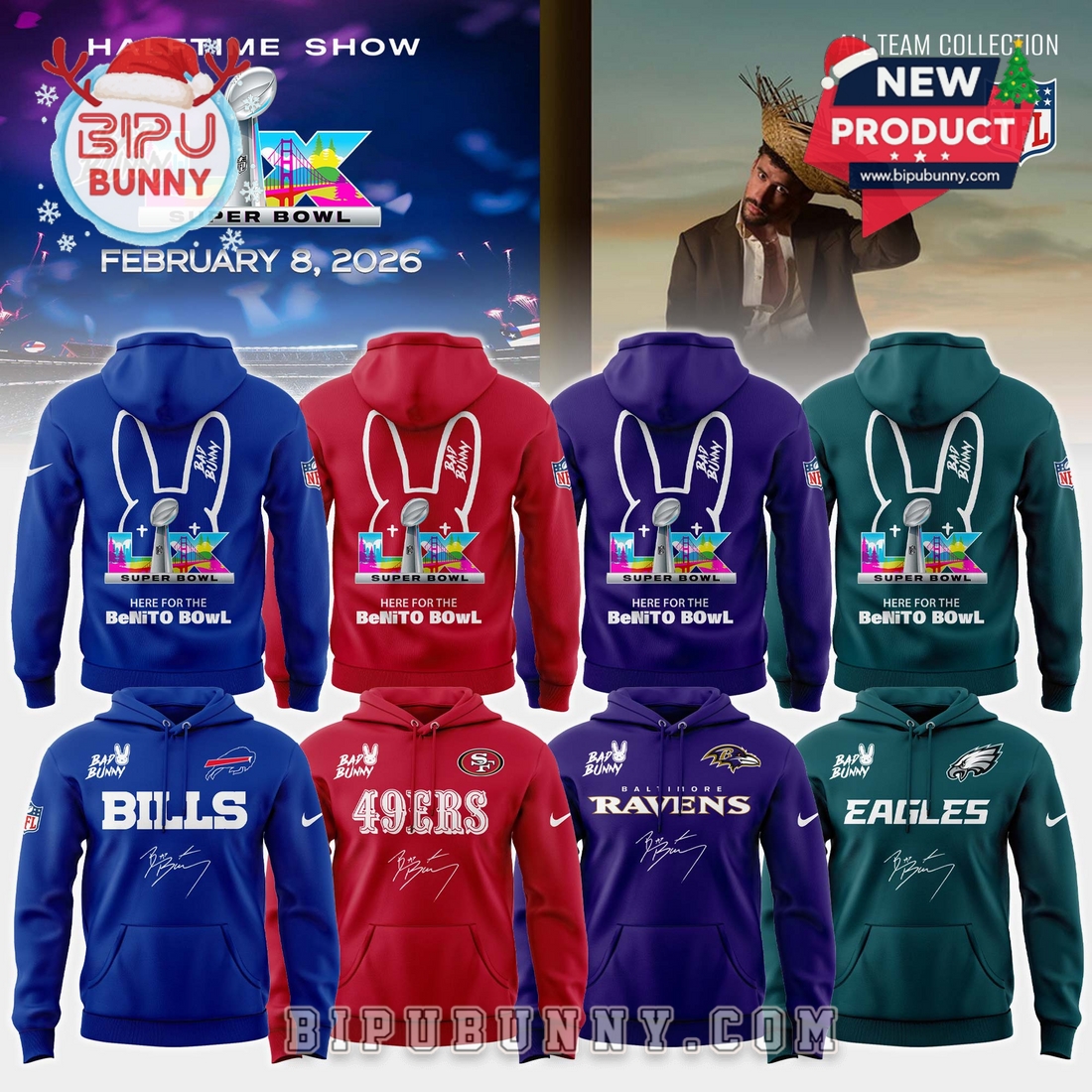All Team NFL x Bad Bunny 2026 Super Bowl LX Hoodie All Team NFL x Bad Bunny 2026 Super Bowl LX Hoodie