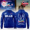 A blue Buffalo Bills hoodie with BIPU BUNNY design for the Super Bowl 2026.