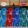 A hoodie collection for NFL fans with team logos, Super Bowl LX graphics, and Bad Bunny's fun designs.