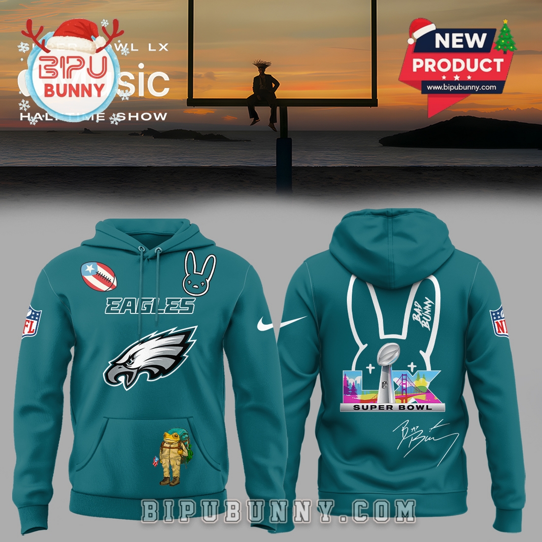 All team NFL x Bad Bunny Super Bowl Hoodie All team NFL x Bad Bunny Super Bowl Hoodie