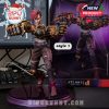 Vi figurine from Arcane series with a dynamic action pose and intricate details, standing on a purple base with packaging showcasing her character model.