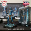 Avatar Neytiri action figure posed as archer on glowing forest base with box and digital sculpt displayed on a computer screen!