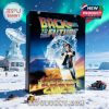 Themed presentation of the Back to the Future advent calendar set in a snowy science-fiction world with glowing lights and cinematic references.