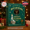 The Baylor Bears themed advent calendar is showcased in a warm holiday scene with twinkling lights and festive packaging!