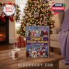 BTS advent calendar displayed in a holiday-themed living room with tree and fireplace!