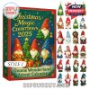 A boxed Advent calendar titled “Christmas Magic Countdown 2025” surrounded by 24 mini gnome figures in festive attire, part of the Gnome Wonderland series!