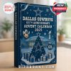 A large navy box with silver detailing reads “Dallas Cowboys 65th Anniversary Advent Calendar 2025” and displays iconic Cowboys visuals like the team mascot, star, and trophies!