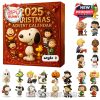 Peanuts Advent Calendar 2025 (Style 2) with Charlie Brown, Snoopy, and other characters in Christmas-themed scenes.