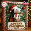 Peanuts Advent Calendar 2025 with Snoopy in a cozy Christmas setting.