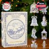Limited edition porcelain Christmas figurines with a blue and white design, perfect for those who appreciate elegant holiday decor.