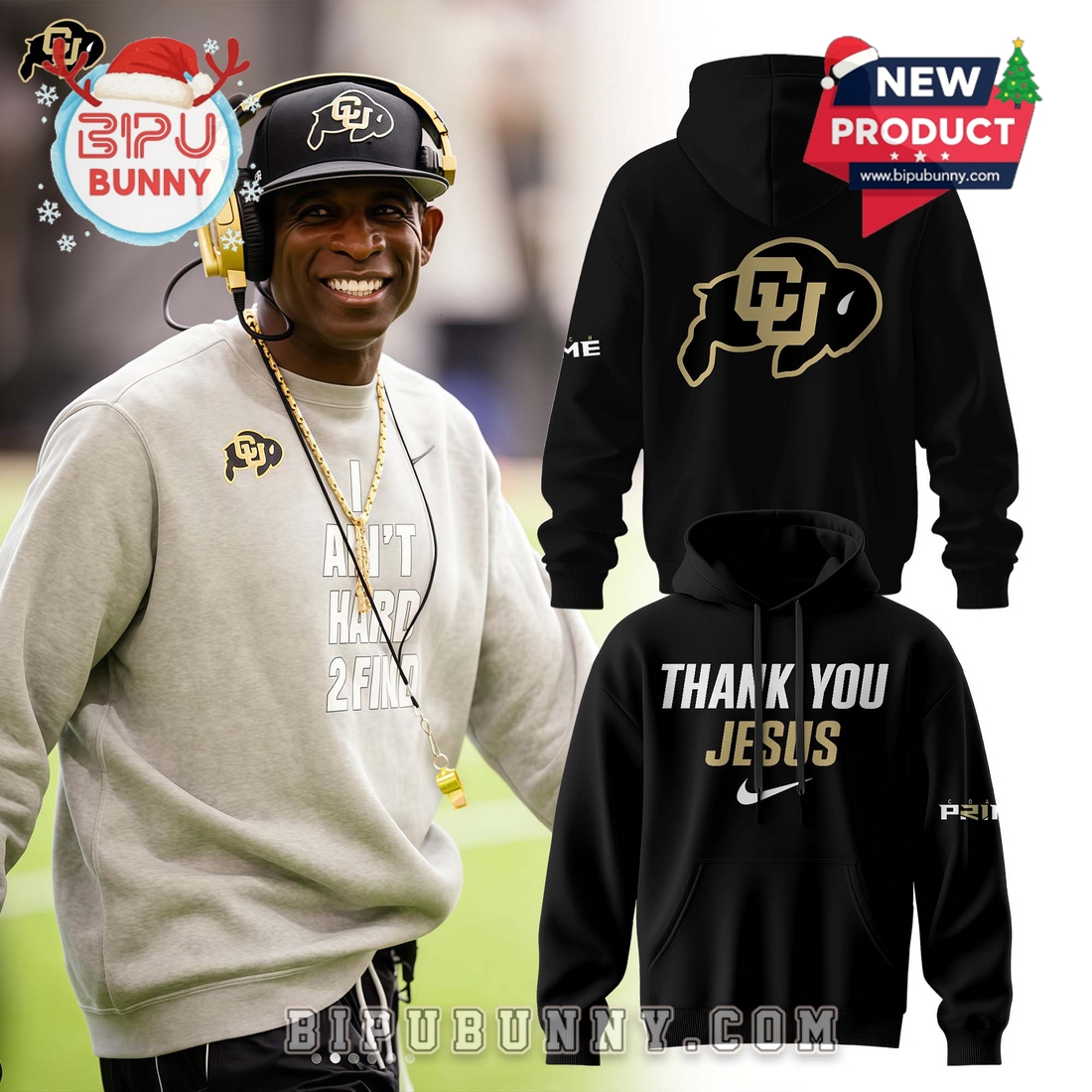 Colorado Buffaloes Prime Thank You Jesus Black Hoodie Colorado Buffaloes Prime Thank You Jesus Black Hoodie