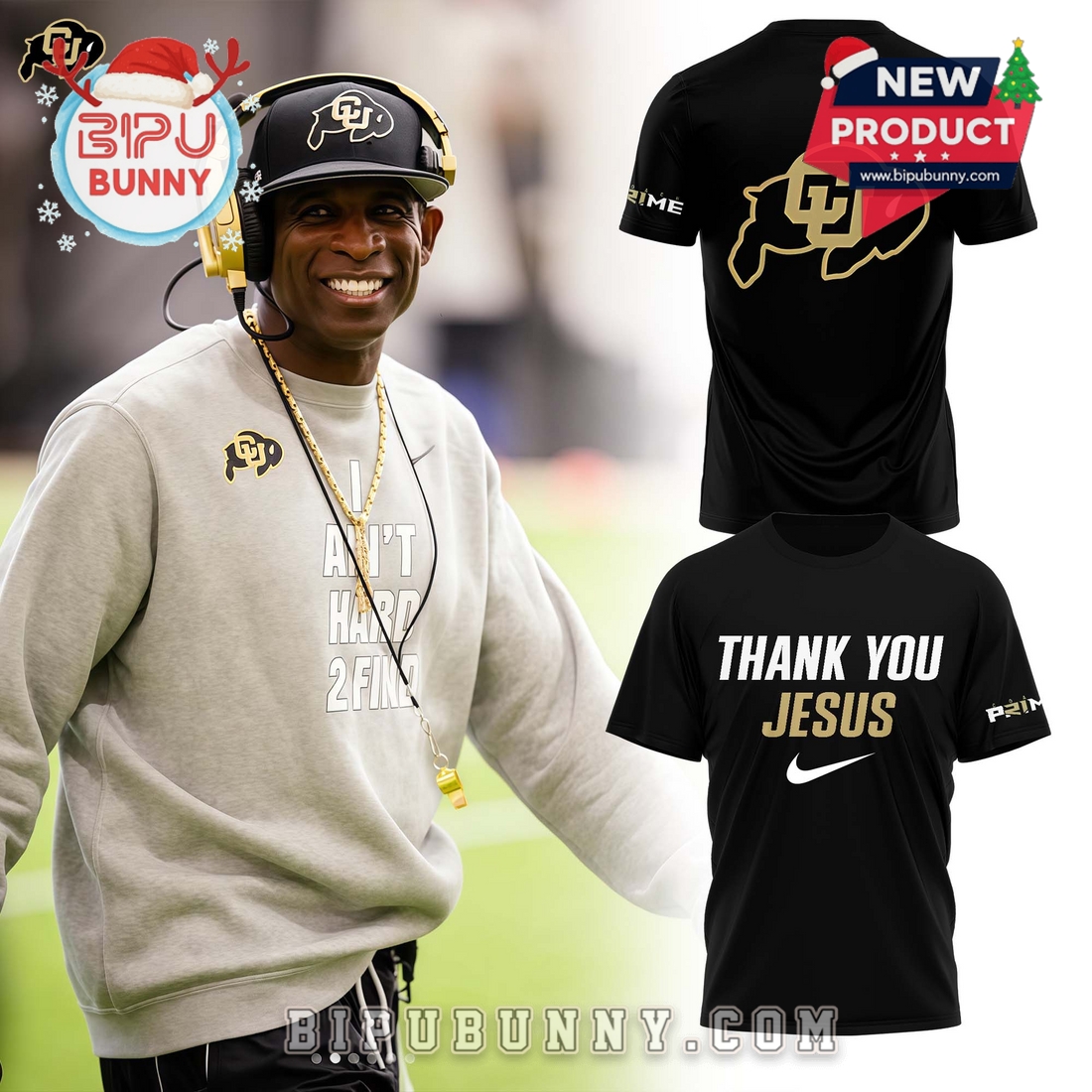 Colorado Buffaloes Prime Thank You Jesus Black Hoodie Colorado Buffaloes Prime Thank You Jesus Black Hoodie