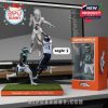 Denver Broncos catching figure in high jump pose with defender near, placed on turf-style base and paired with boxed version of opposing player!