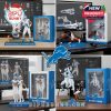 Multiple boxed and unboxed action figure sets showing Detroit Lions game moments in motion, designed with realistic turf, score displays, and high-detail figures!
