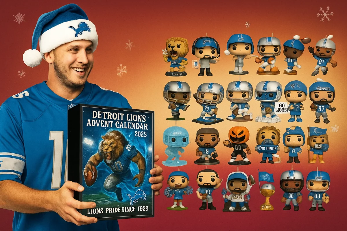 24 Days Detroit Lions Advent Calendar 2025 with collectible figurines and team pride decorations