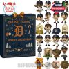Detroit Tigers Advent Calendar 2025 box with 24 baseball-themed collectibles including player figures, stadium, trophies, and mascot displayed next to it.