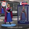 Anna Frozen figurine in iconic outfit on detailed base with Frozen-themed packaging and 3D sculpting software on screen!