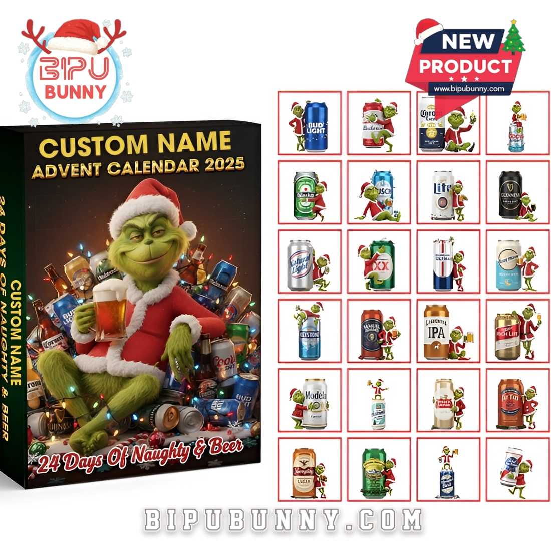 Drinking Monster Grinch Custom Advent Calendar 2025 Drinking Monster Grinch Custom Advent Calendar 2025