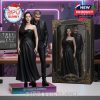 Jisoo and Jayn figure duo in coordinated black outfits, displayed on a gradient-colored rectangular base with soft spotlighting and recording studio backdrop!