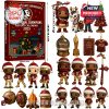 A holiday advent calendar set themed around Florida State University, featuring collectible acrylic ornaments of FSU football stars, symbols, and seasonal figures, displayed next to the decorated box!