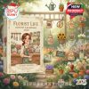 Florist Life Advent Calendar 2025 with ornaments displayed in a blooming garden filled with colorful plants and sunlight.
