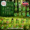 Green crystal frog figurines in themed costumes including Santa, astronaut, and musician, shown in a 24-piece box set with forest background and branding elements!