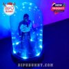 A menacing action figure posed in a see-through dome display, bathed in intense blue LED light that enhances the spooky aesthetic and makes it a striking decorative piece.