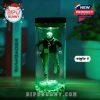 Green LED-lit display of Jason from Friday the 13th series, submerged in a transparent water chamber with stone and chain accessories, delivering a realistic horror scene.