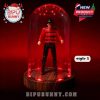 Style 3 horror dome showing Freddy Krueger in full costume, enhanced by warm red lighting from the wooden base, ideal for horror fans and themed displays.