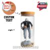 Style 7 water-filled horror display jar, featuring Jason chained to a rock base, and a wooden lid that allows custom messages to be etched for unique holiday or collector editions.