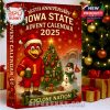 Iowa State Advent Calendar 2025 with Cy the mascot in a Santa hat next to a Christmas tree and snowman.