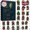 Christmas gorilla advent calendar featuring holiday-dressed ape figures in elf hats, Santa suits, reindeer horns, and gift accessories!