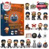 Full Edmonton Oilers Christmas advent calendar set with hockey-themed figures and collectibles for fans!