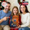 Family-friendly Edmonton Oilers advent calendar held by parents and child, ideal for holiday traditions!