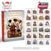 Full Advent Calendar set with Mickey and Minnie Mouse, featuring 24 collectible ornaments from different global destinations.