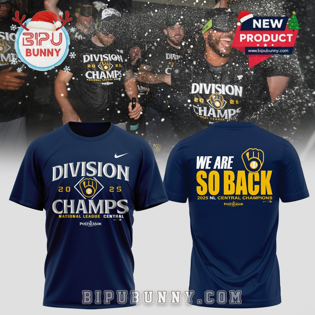 Milwaukee Brewers 2025 National League Central Hoodie Milwaukee Brewers 2025 National League Central Hoodie