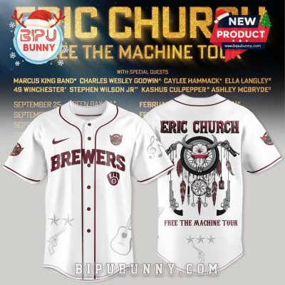 Milwaukee Brewers x Eric Church Tour Merch Baseball Jersey