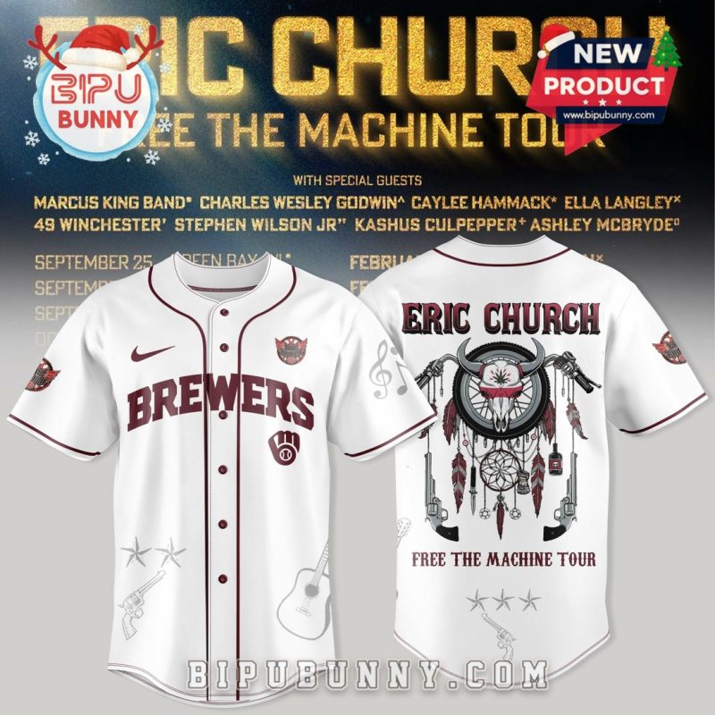 Milwaukee Brewers x Eric Church Tour Merch Baseball Jersey